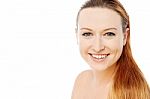 Smiling Woman Ready For Make-up Stock Photo