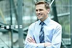 Smiling Young Business Executive Stock Photo