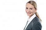 Smiling Young Business Woman Stock Photo