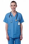 Smiling Young Female Doctor Stock Photo