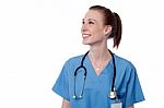 Smiling Young Female Doctor Posing Stock Photo