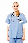 Smiling Young Female Doctor Posing Stock Photo