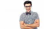 Smiling Young Handsome Male Waiter Stock Photo