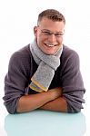 Smiling Young Man Wearing Eyewear Stock Photo