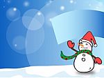 Snow Man Over Blue Background Stock Photo