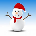 Snowman In Winter Stock Photo