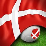 Soccer Ball And Flag Euro Denmark For Euro 2012 Stock Photo