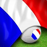 Soccer Ball And Flag Euro France Stock Photo