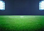 Soccer Field And The Bright Lights, Stock Photo