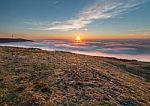 Spectacular Sunset At The End Of Summe Stock Photo