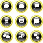 Speech Balloon Icon Set Stock Photo