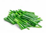 Spring Onions On A White Background Stock Photo