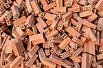 Stack Of Red Bricks Stock Photo