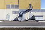 Stairs To The Second Floor Of Power Plant, Closed Type Stock Photo