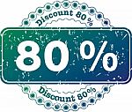 Stamp Discount Eighty Percent Stock Photo