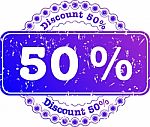 Stamp Discount Fifty Percent Stock Photo