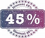 Stamp Discount Forty Five Percent Stock Photo