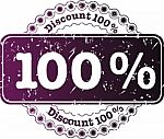 Stamp Discount Hundred Percent Stock Photo