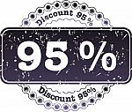 Stamp Discount Ninety Five Percent Stock Photo