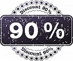 Stamp Discount Ninety Percent Stock Photo