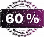 Stamp Discount Sixty Percent Stock Photo