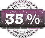 Stamp Discount Thirty Five Percent Stock Photo