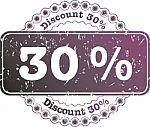 Stamp Discount Thirty Percent Stock Photo