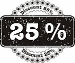 Stamp Discount Twenty Five Percent Stock Photo