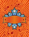 Star Banner Orange Stock Photo