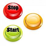 Start Stop Push Button Stock Photo