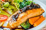 Steak Salmon Stock Photo