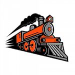 Steam Locomotive Speeding Mascot Stock Photo