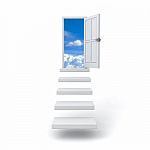 Stepping Up To Heaven Door Stock Photo