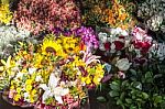 Street Flowers Market Stock Photo