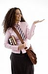 Student With Books And Bag Stock Photo