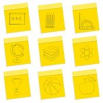 Study Sketch Icons Stock Photo