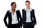 Stylish Corporate Women Posing Casually Stock Photo