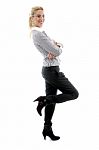 Stylish Posing Businesswoman Stock Photo