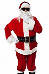 Stylish Santa Claus Portrait On White Background Stock Photo