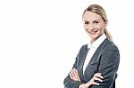 Successful Business Woman With Folded Arms Stock Photo