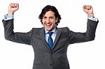 Successful Excited Male Entrepreneur Stock Photo