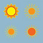 Sun Icon Set Stock Photo