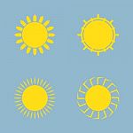 Sun Icon Set Stock Photo