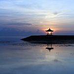 Sun Sitting On Gazebo Stock Photo