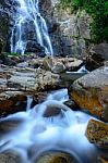 Sunanta Waterfall Is Beautiful Waterfall In      Thailand Stock Photo