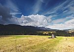 Sunny Morning In The Mountains Stock Photo