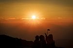 Sunrise At Inthanon Mountain Stock Photo