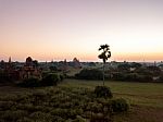 Sunrise Over Religious Temples Stock Photo