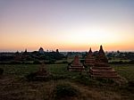 Sunrise Over Religious Temples Stock Photo