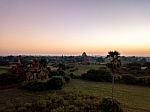 Sunrise Over Religious Temples Stock Photo